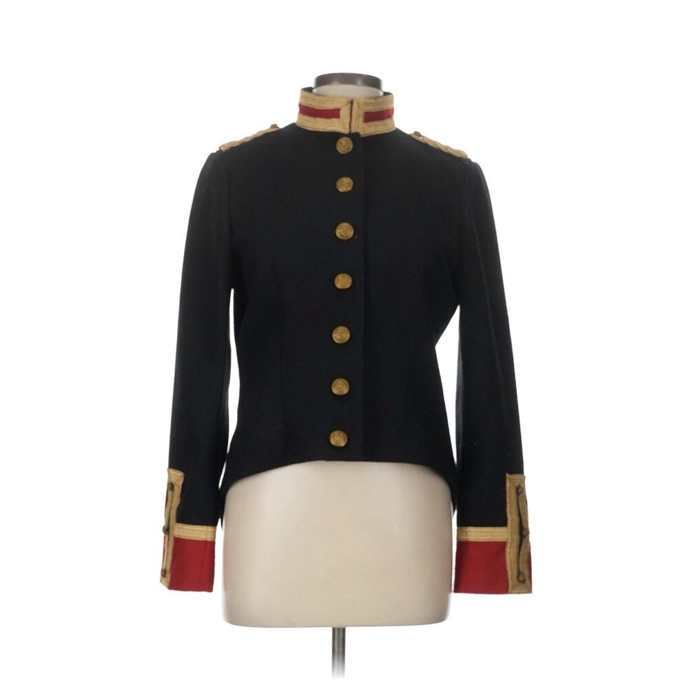 Ralph Lauren Black Military-Style Jacket with Gold Trim and Red Accents
